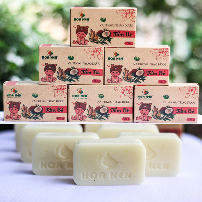 Xà phòng thảo dược tắm cho bé Hoa Nén 100g
