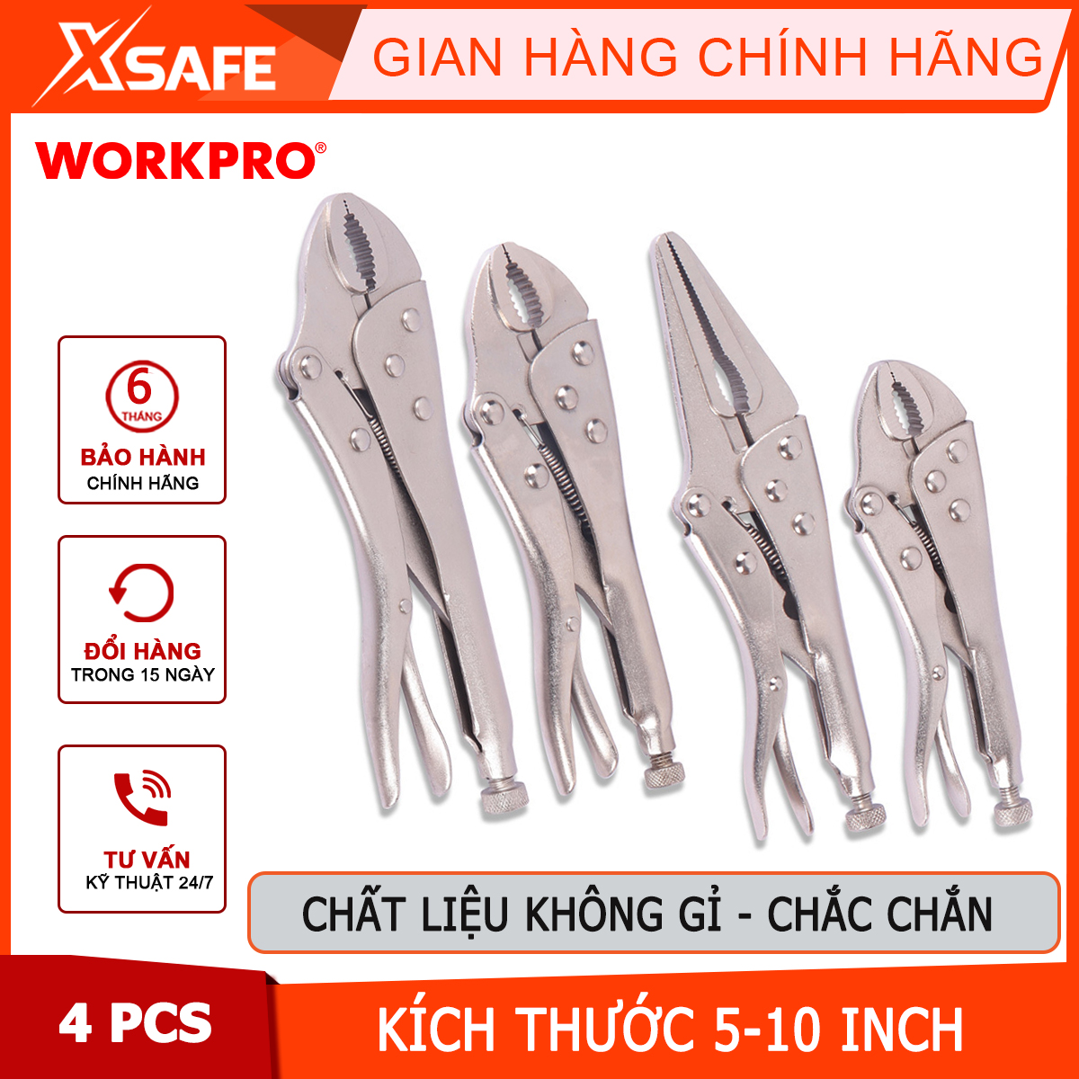 Kìm bộ 4 cái Workpro - WP201001