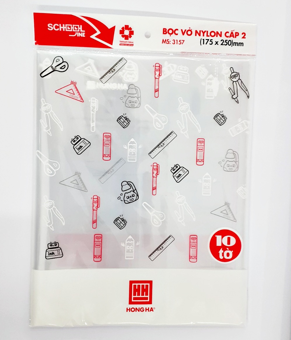 Bọc vở nilon Hồng Hà(Dùng cho học sinh Cấp 1 và Cấp 2)