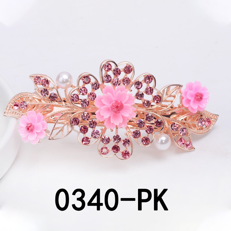 Flower Love Rhinestone Spring Clip Top Clip Exquisite Hair Accessories