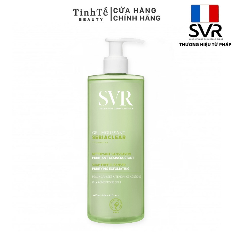 Sữa rửa mặt cho da dầu mụn SVR Sebiaclear Martiderm Acniover Purifying Gel 200ml/400ml