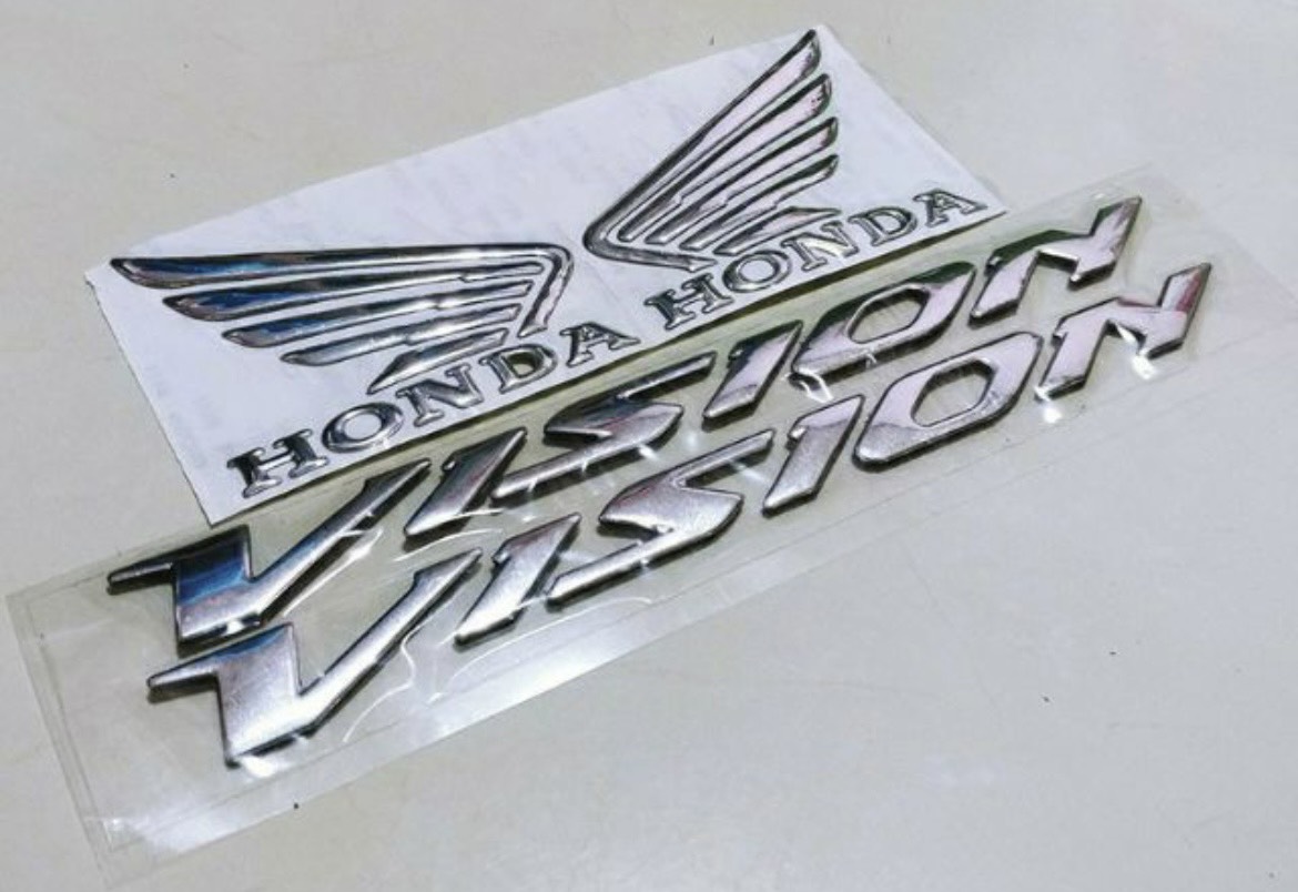 BỘ LOGO CHỮ NỔI & CÁNH CHIM 3D MỀM VISION MÀU ĐỎ, VÀNG, BẠC