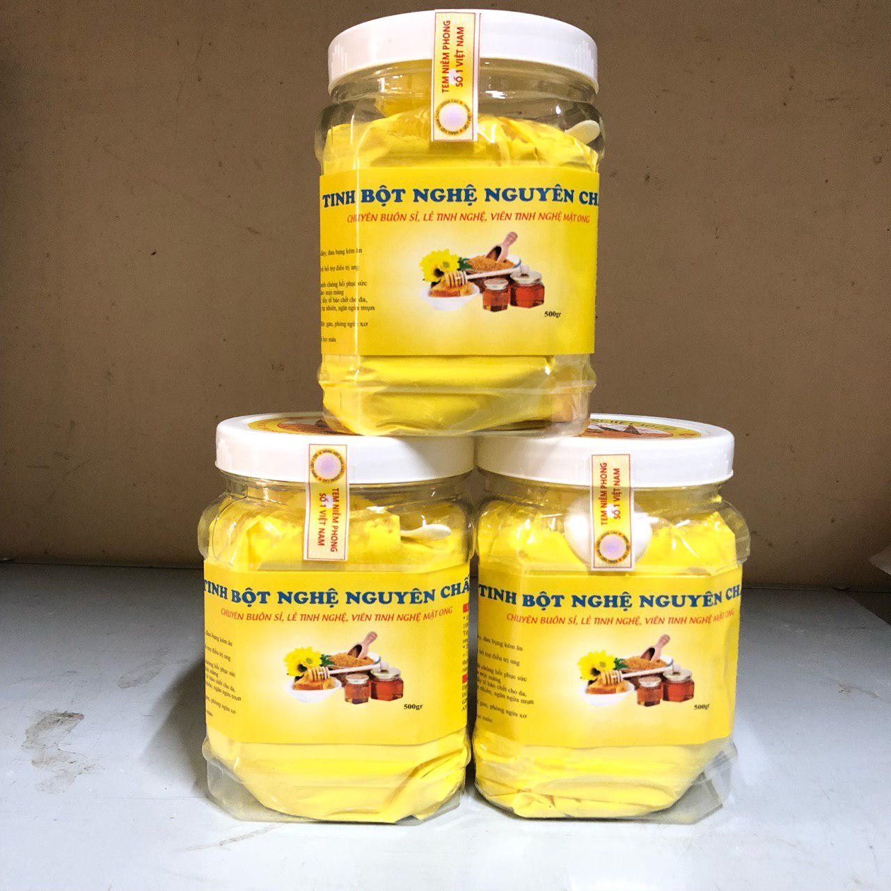 Combo 1.5kg tinh bột nghệ vàng nguyên chất 3 hũ mỗi hũ 500gr - 3tbnvm