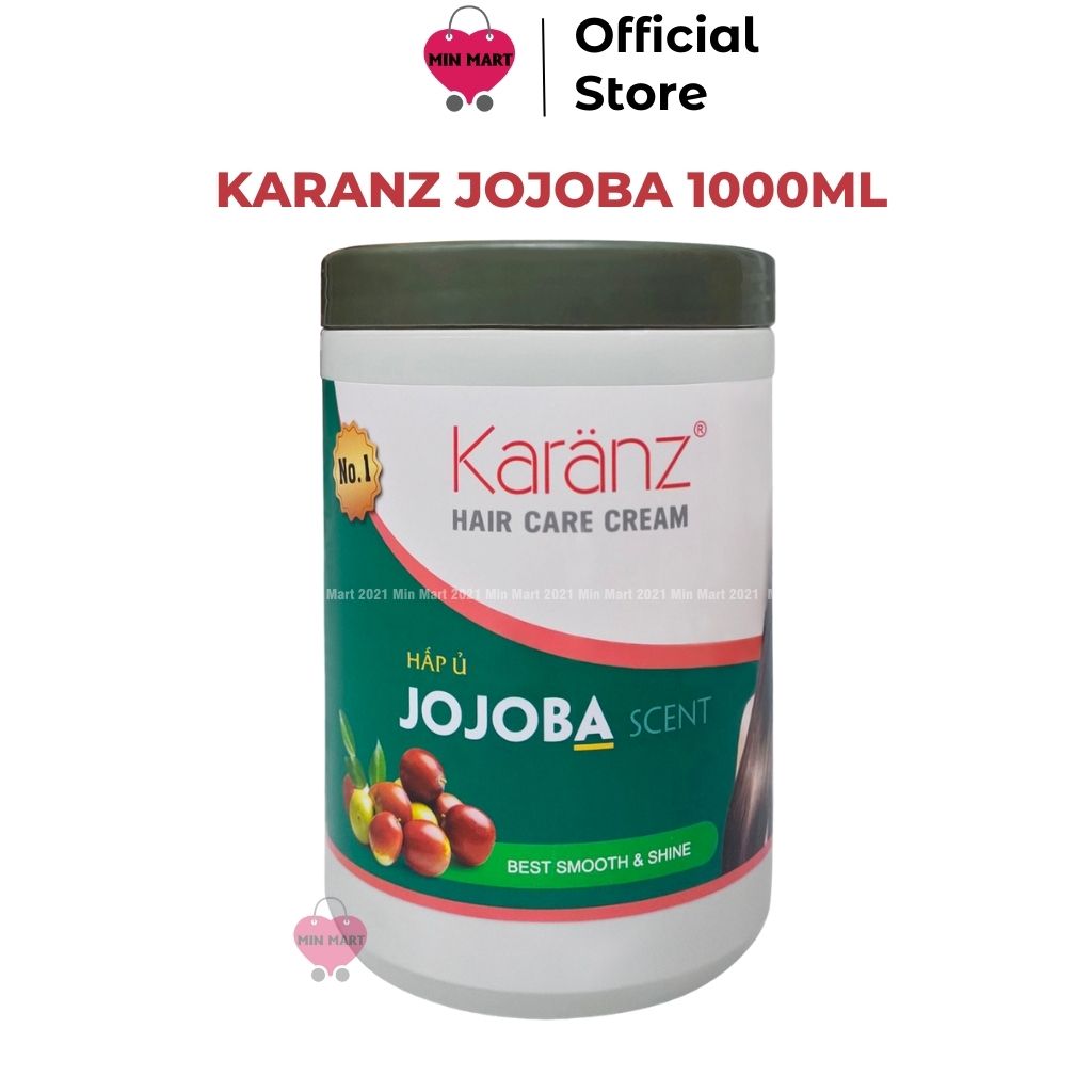 Kem ủ tóc hấp dầu xả tinh chất Jojoba Karanz 1000 ML dưỡng tóc suôn mượt giảm gãy rụng Min Mart 2021