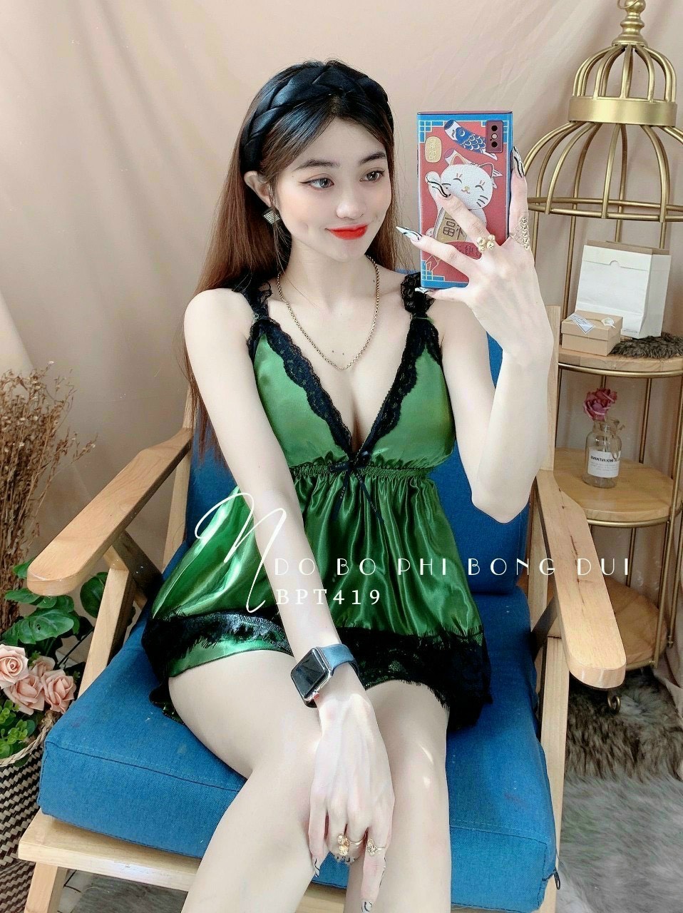 Set Bộ Ngủ Mặc Nhà Phối Ren Sexy Có Mút Ngực Vải Phi Bóng Mềm Mại Freesize Dưới 57KG Đồ Ngủ Sexy Có Mút Quyến Rũ Vải Phi Bóng Mềm Mịn