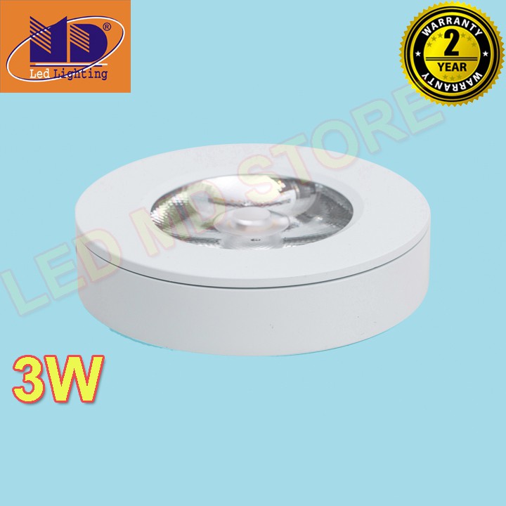 Đèn ốp nổi COB vỏ trắng 3w, đèn ốp tủ rượu, ánh sáng chiếu điểm, thiết kế nhỏ gọn, bảo hành 24 tháng