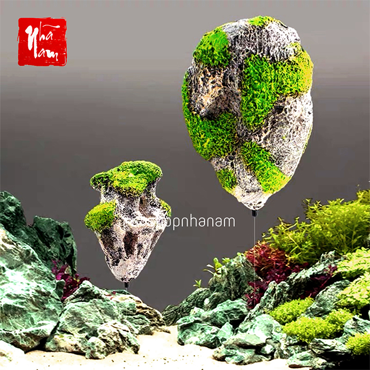 Đá nổi Avatar hình non bộ cho bể thuỷ sinh, đá bay lơ lửng hòn non bộ phụ kiện trang trí bể cá