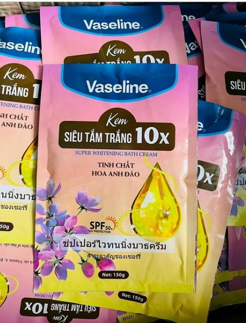 Kem siêu tắm trắng Vaseline 10x bao bật tone