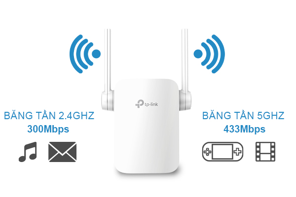 Bộ kích sóng wifi 5ghz băng tần kép repeater Tp-Link RE205 RE305