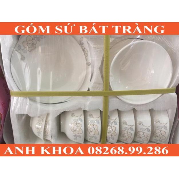 Bộ đồ ăn 12 món - Gốm sứ Bát Tràng Anh Khoa