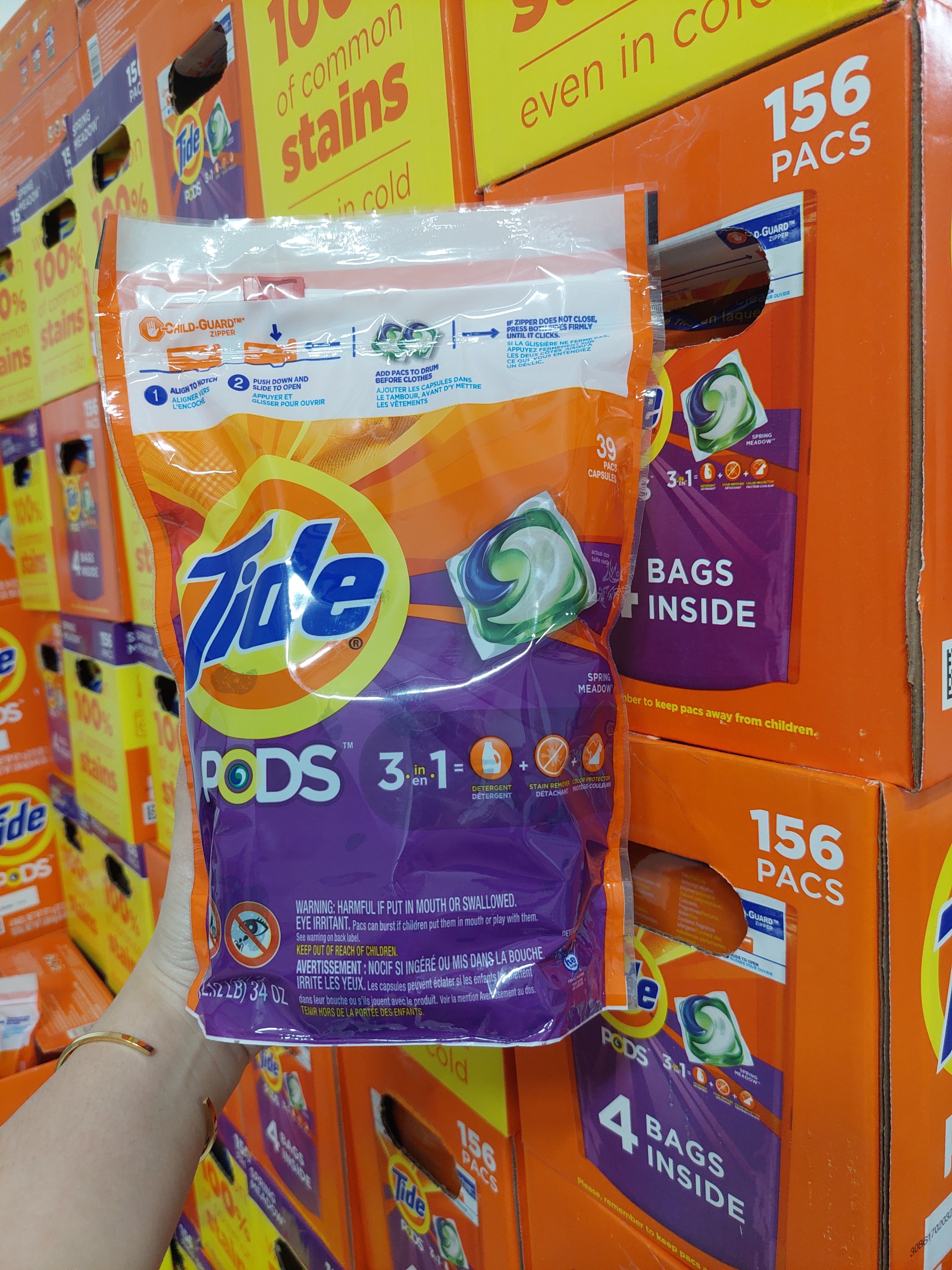 [HCM]VIÊN GIẶT XẢ QUẦN ÁO TIDE PODS 3IN1 39 VIÊN MỸ