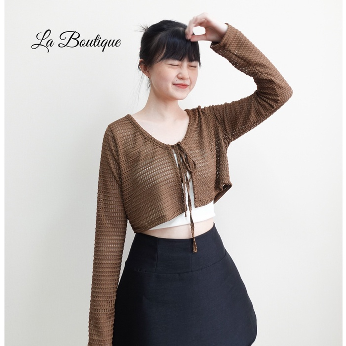 Áo khoác lưới croptop co giãn dễ phối đồ size S/M