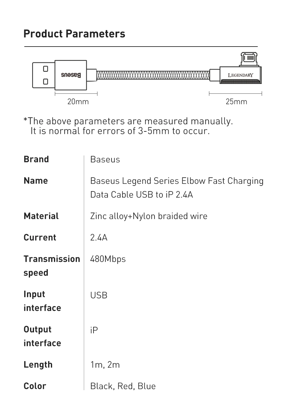 [HCM]Cáp sạc iPhone 2.4A Baseus Legend Series(1m/2m)