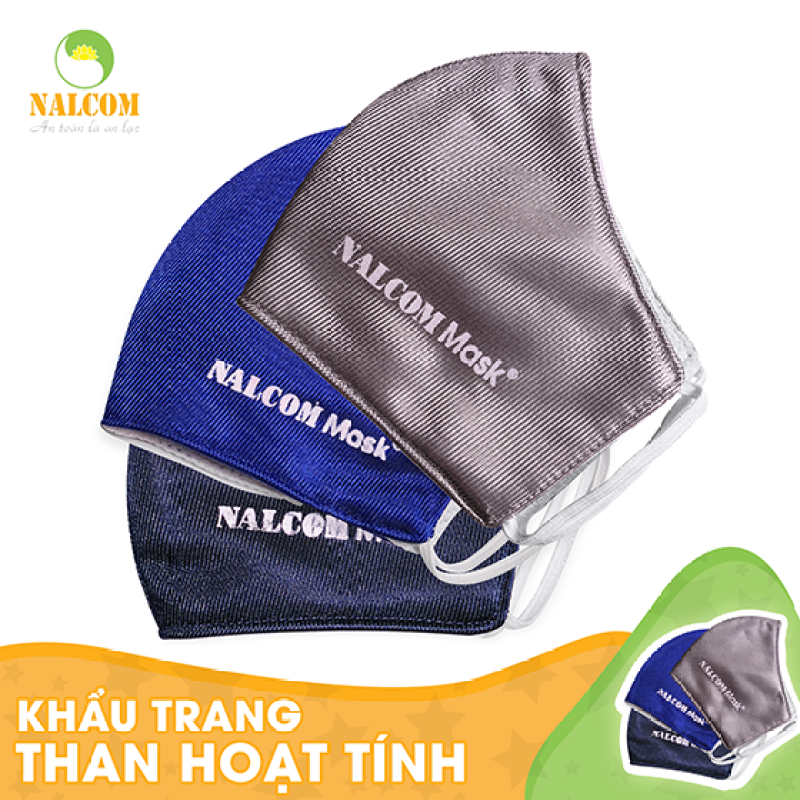 COMBO 3 CÁI - KHẨU TRANG VẢI THAN HOẠT TÍNH KHÁNG KHUẨN NALCOM MASK 4 LỚP CHỐNG BỤI CHỐNG NẮNG. (NOTE MÀU PHẦN GHI CHÚ)