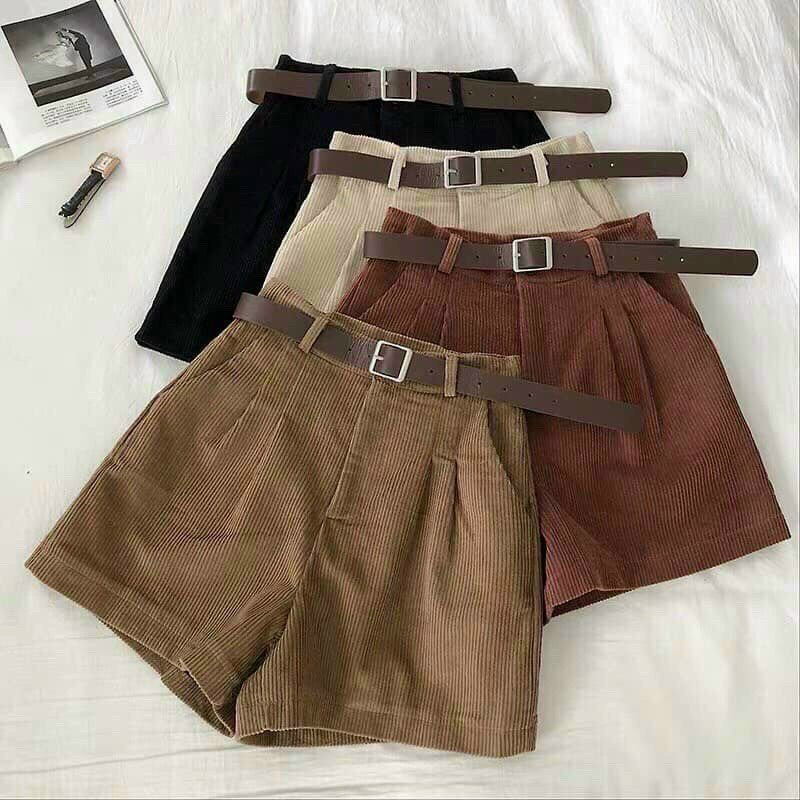 [25-27/4 Hoàn tiền 15%]Quần Short Nữ Ống Rộng vải Nhung