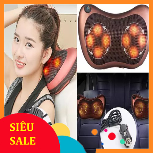 Máy masage hồng ngoại 8 bi - gối massage 8 bi 2 chiều - gối massage vai cổ gáy bắp chân bàn chân có 8 bi xoay 2 chiều tạo cảm giác thoải mái thư giãn