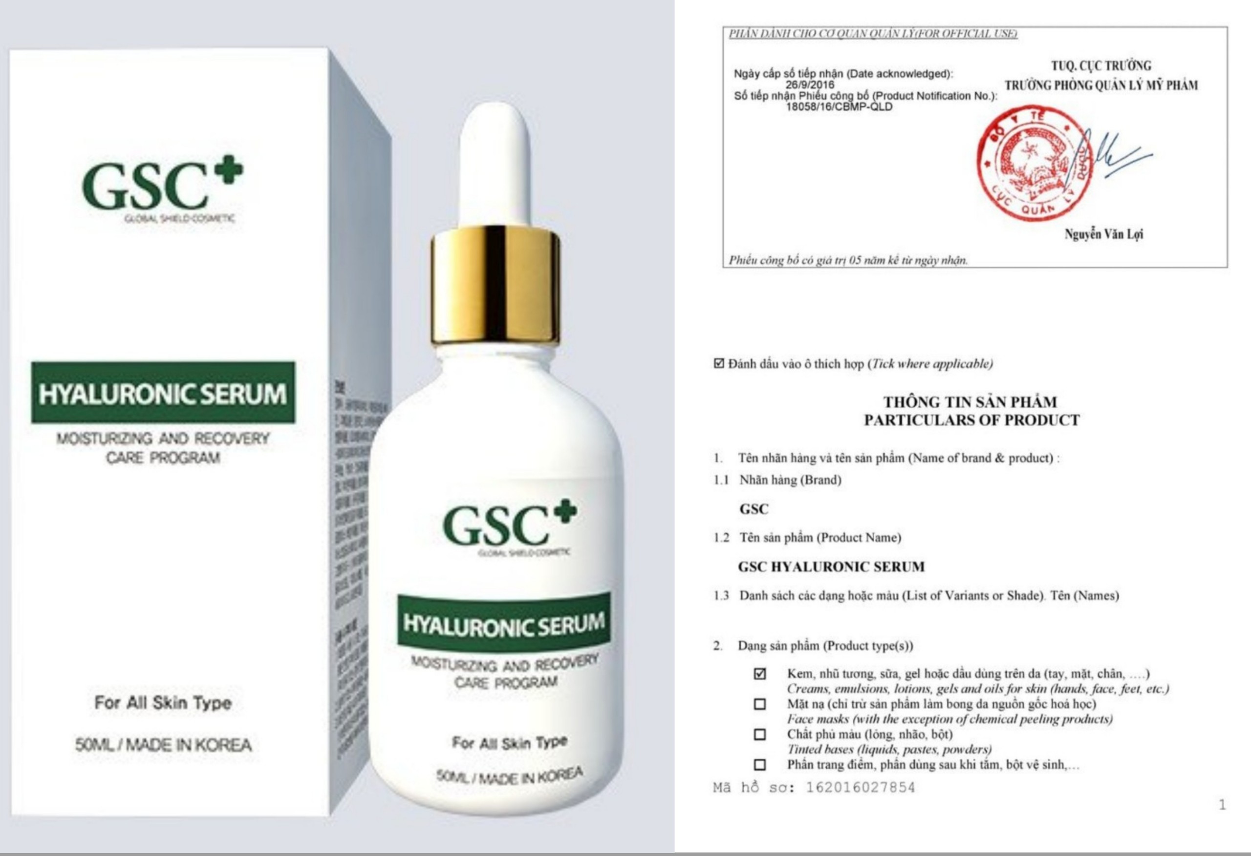 Tinh Chất Cấp Nước GSC Hyaluronic Serum
