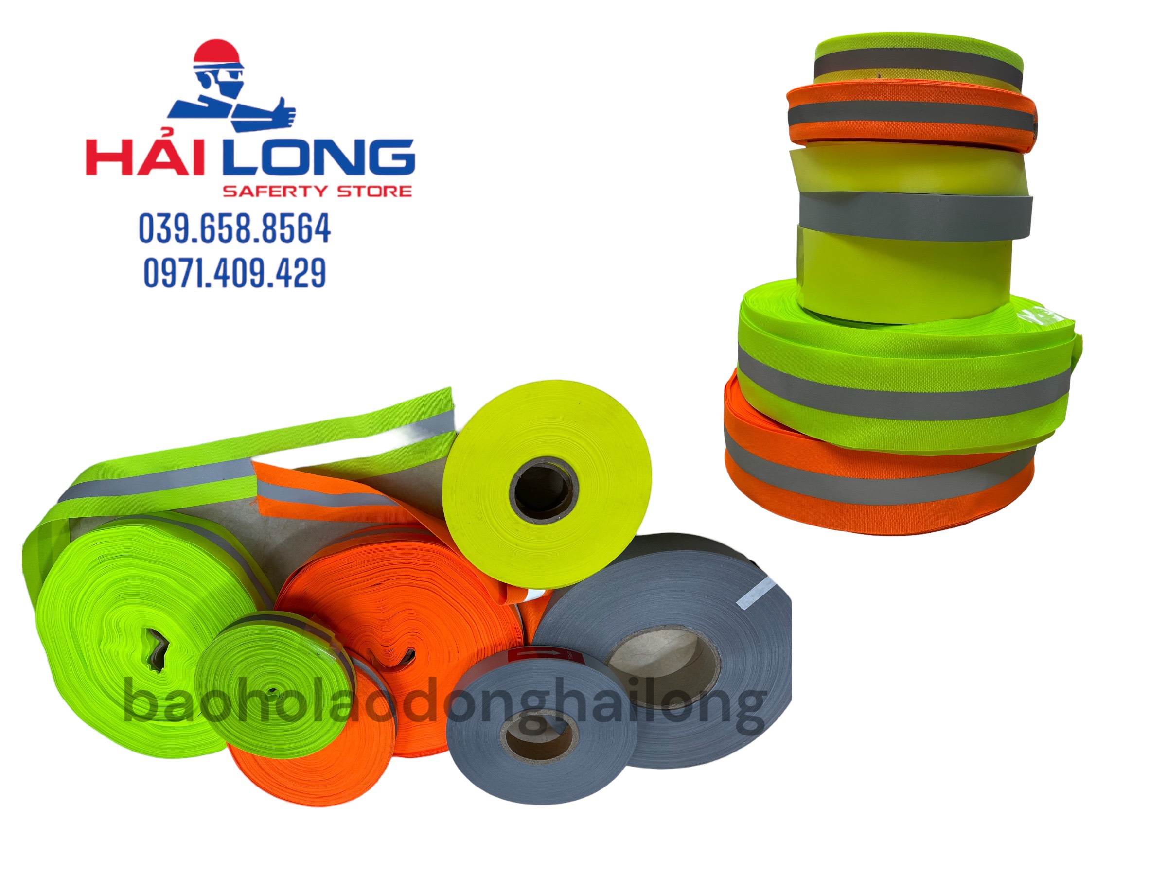 Dây phản quang vải 2.5cm, 5cm các màu