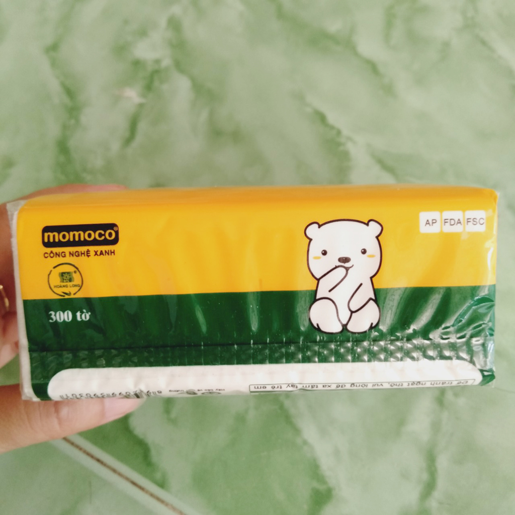 Khăn giấy rút Momoco (giấy lụa trắng 300 tờ)