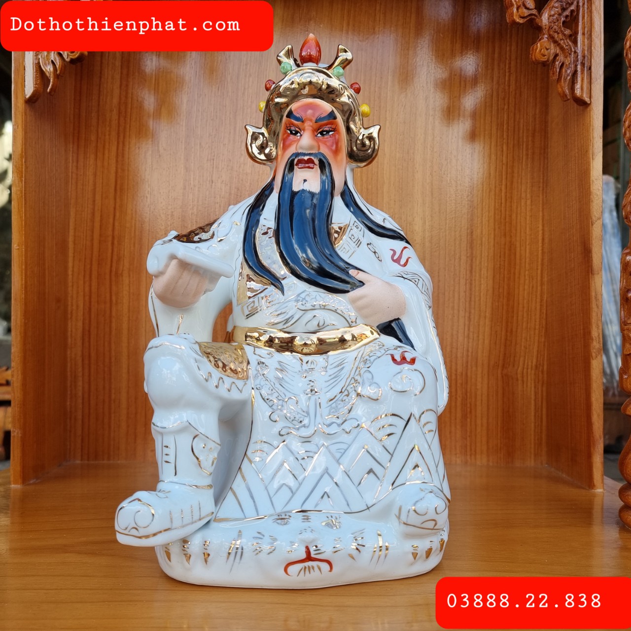 Tượng Quan Công 12in cao 30cm