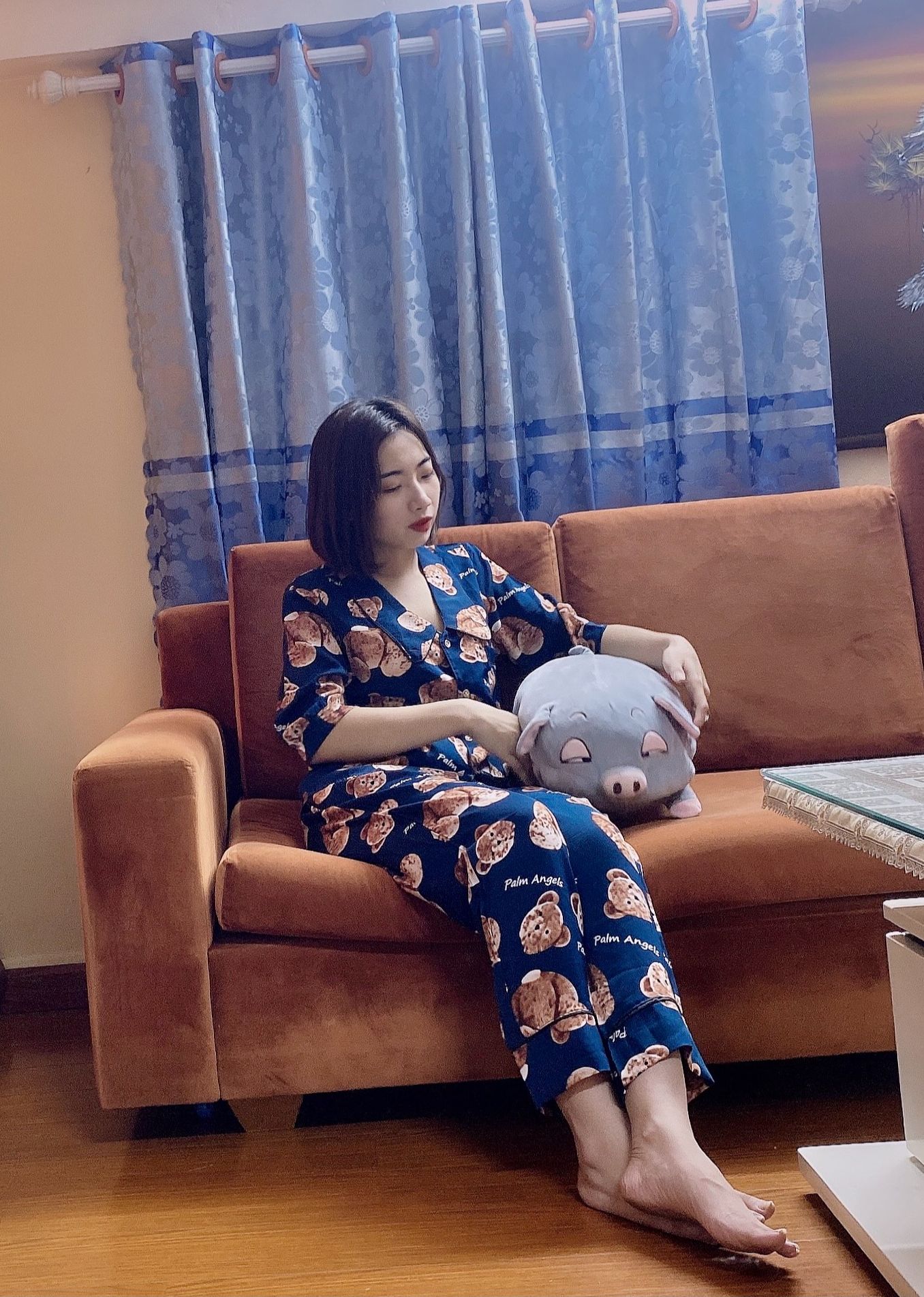 Bộ pijama tay lỡ lụa Mango cao cấp (size 40-60kg)