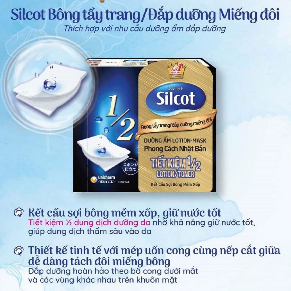 Bông trang điểm Silcot miếng đôi 40-1807