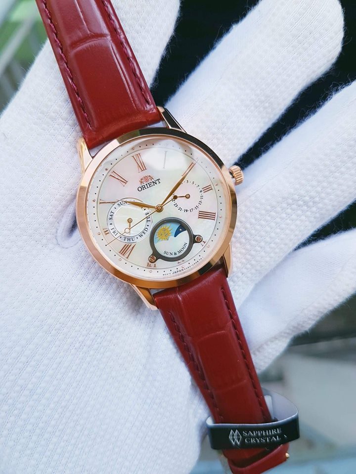 Đồng hồ Orient nữ pin Sun moon RA-KA0001A00B