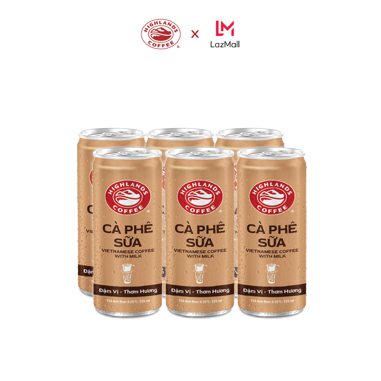 COMBO 2 lốc *6 lon cà phê sữa đá Highlands Coffee (235ml/lon)