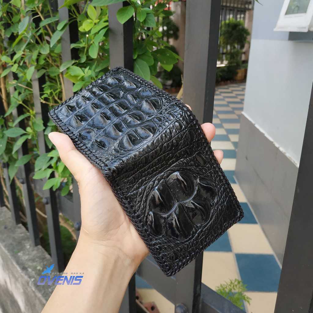 [FREE SHIP] Bóp Da Cá Sấu Đan Viền Thủ Công Cao Cấp [GÙ CÁ SẤU LỚN RẤT BỀN]