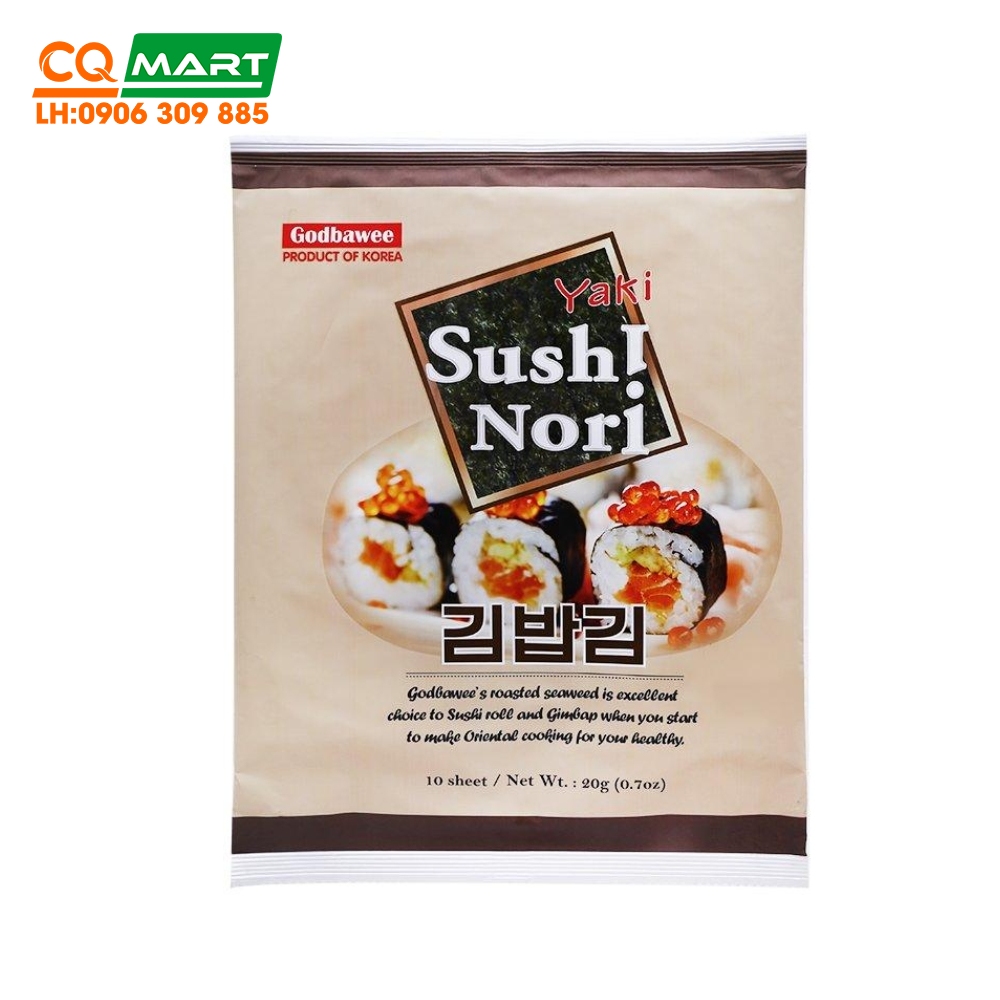 Rong Biển Cuộn Cơm Godbawee - 10 miếng/gói