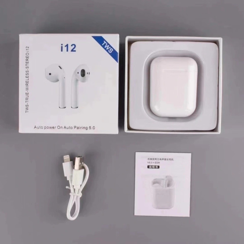 Tai nghe bluetooth i12 Loại tốt không dây i12 TWS - Tai Cảm ứng vân tay Pin khỏe
