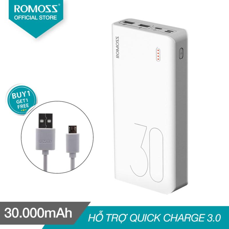 Giá Pin sạc dự phòng 30.000mAh Romoss Sense 8 Plus hỗ trợ sạc nhanh 2 chiều tặng cáp micro USB tròn Romoss CB05