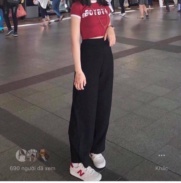 [HCM]Quần ống rộng from dài cạp cao (chất vải cát)