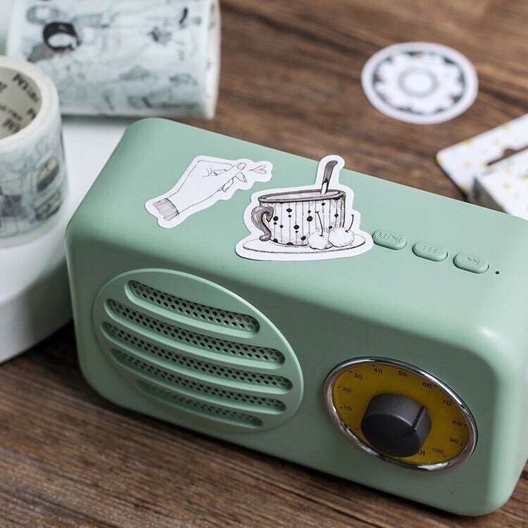 Hộp 45 sticker đẹp trắng đen Canarystore54