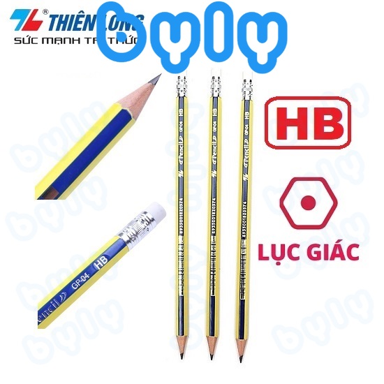 Bút chì gỗ HB có gôm Thiên Long GP-04 - ByLy Store
