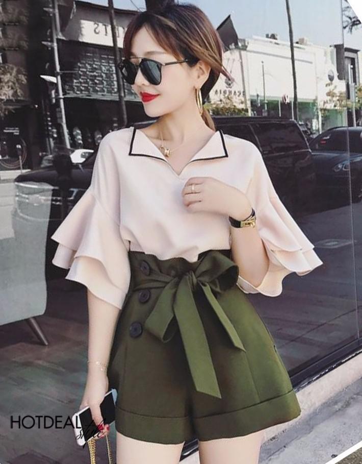 [HCM]Áo kiểu tay loe cổ bé