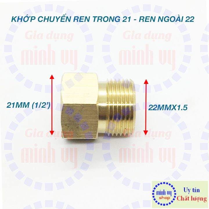 Đầu chuyển ren trong 21mm (1/2') sang ren ngoài 22mm