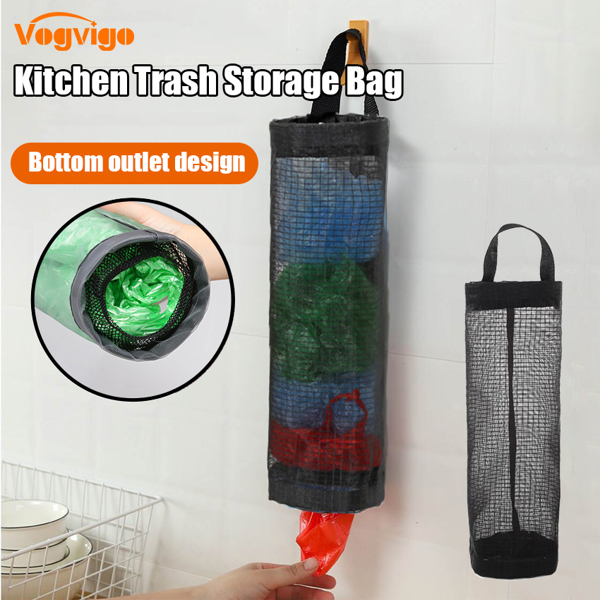 Plastic Grocery Bag Holder Wall Mount Storage Dispenser Kitchen Home Organizer Grid nylon Storage bags