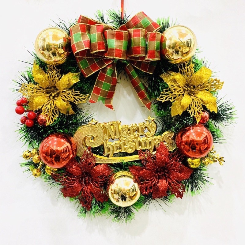 Vòng nguyệt quế treo cửa trang trí Noel