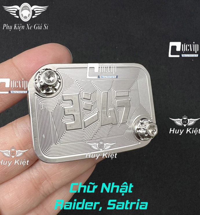 Combo nắp dầu raider, satria chữ nhật inox 304 + 2 ốc salaya d3 inox 304 vt- ms5949