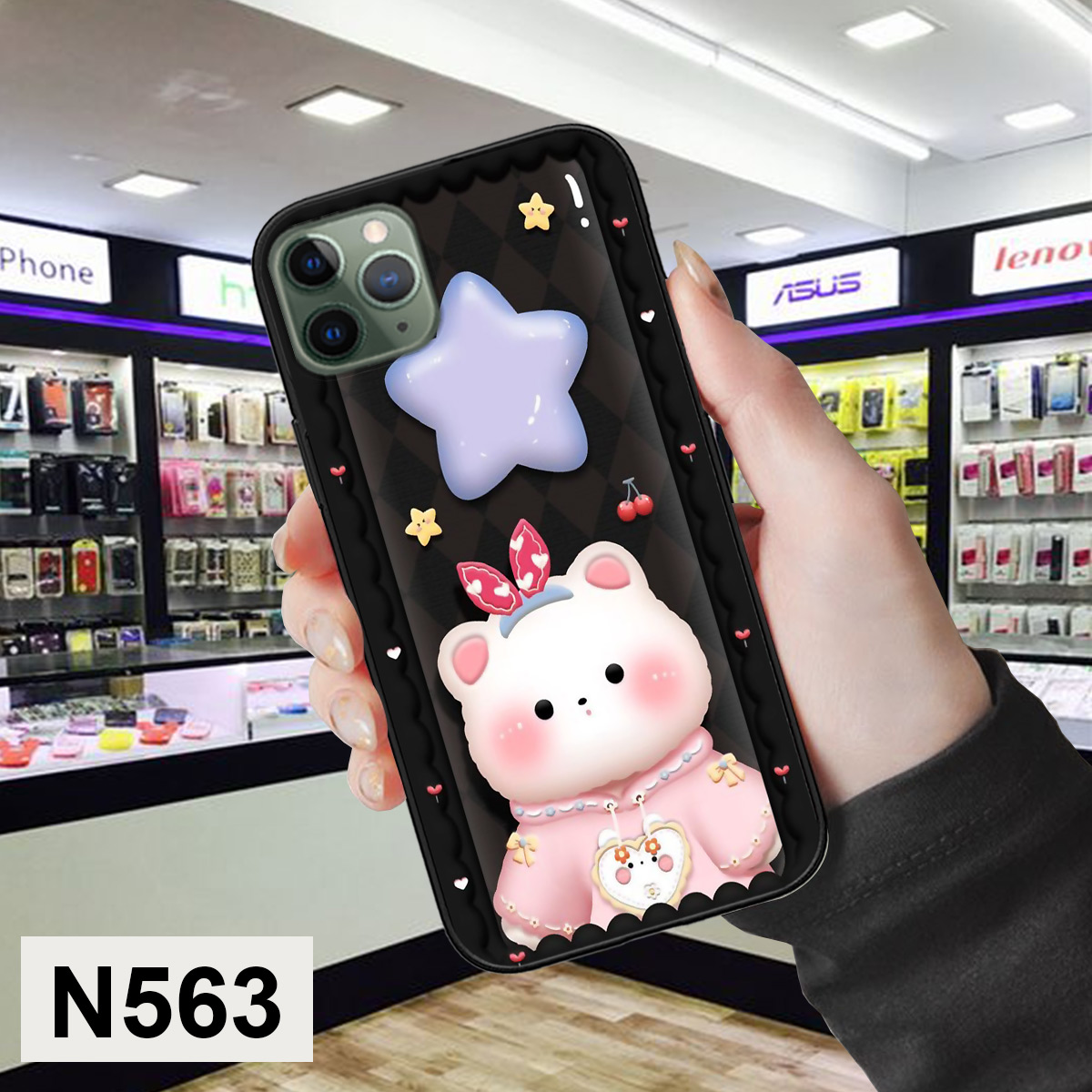 Ốp iphone 11 / 11 pro / 11 pro max in hình gấu 3d sêu dễ thương cute