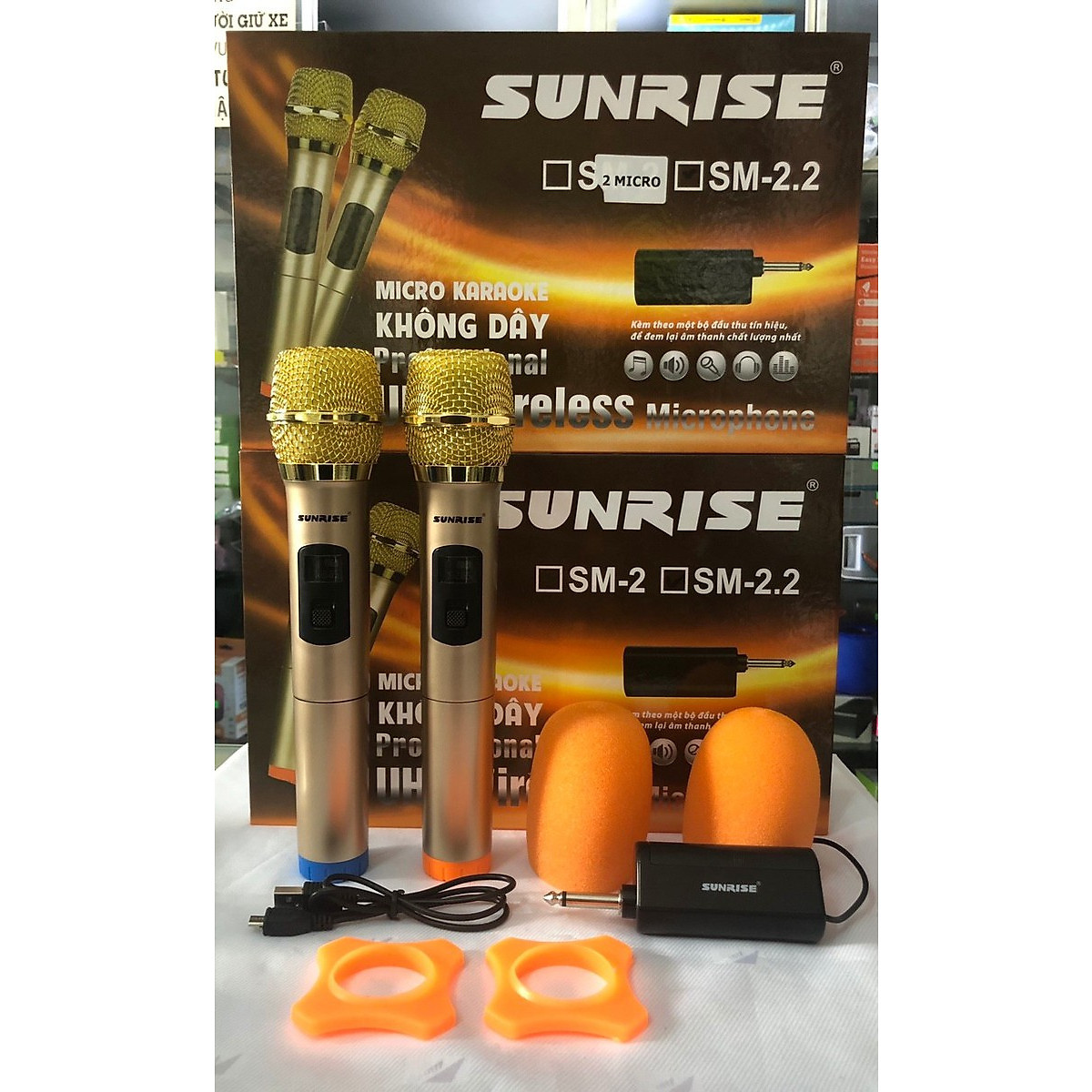 BỘ 2 MICRO KHÔNG DÂY SUNRISE SM-2.2- HÀNG NHẬP KHẨU