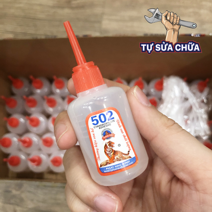 Keo dán 502 Phúc Hậu - Keo con hổ siêu chắc kết dính nhanh lọ nhỏ hạn sử dụng còn dài