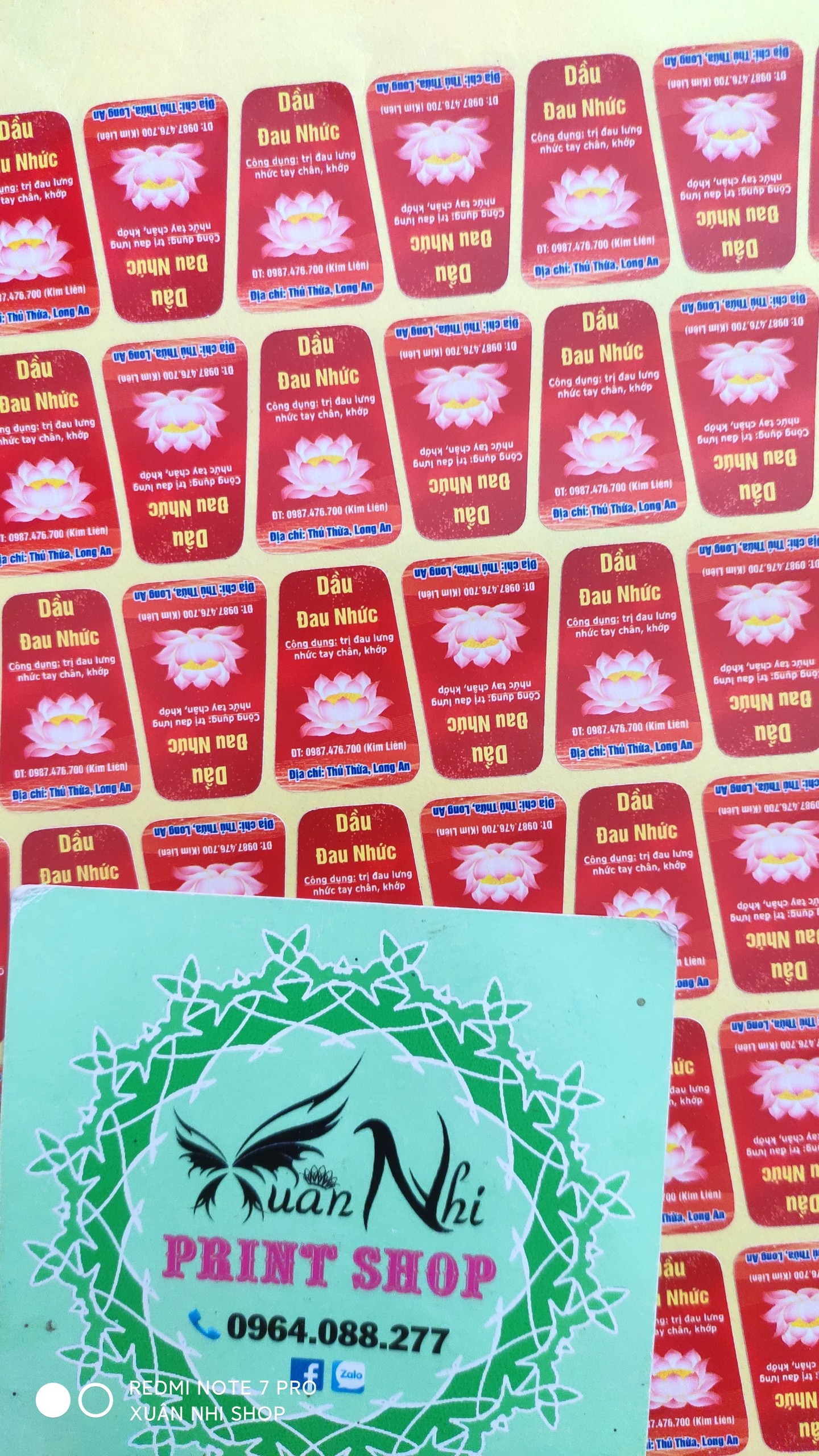 Tem chai dầu 2x3x1.5 Combo 100 tem