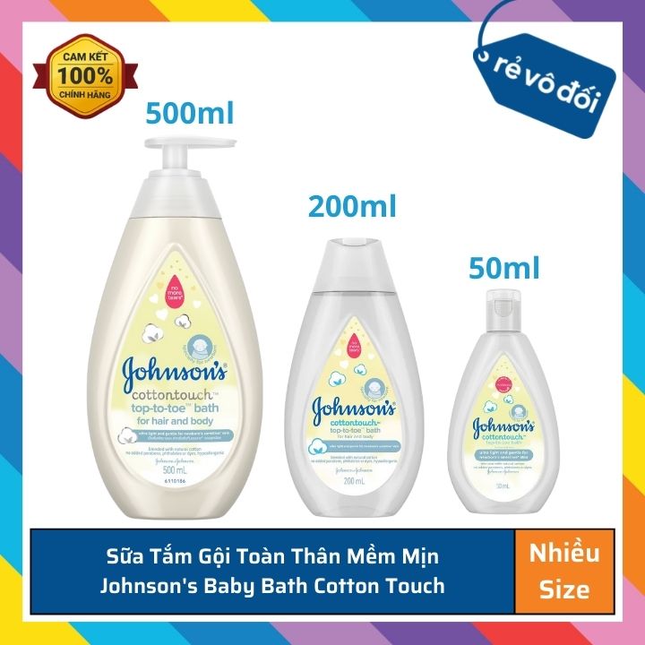 Sữa tắm gội toàn thân mềm mịn Johnsons Baby Bath Cotton Touch