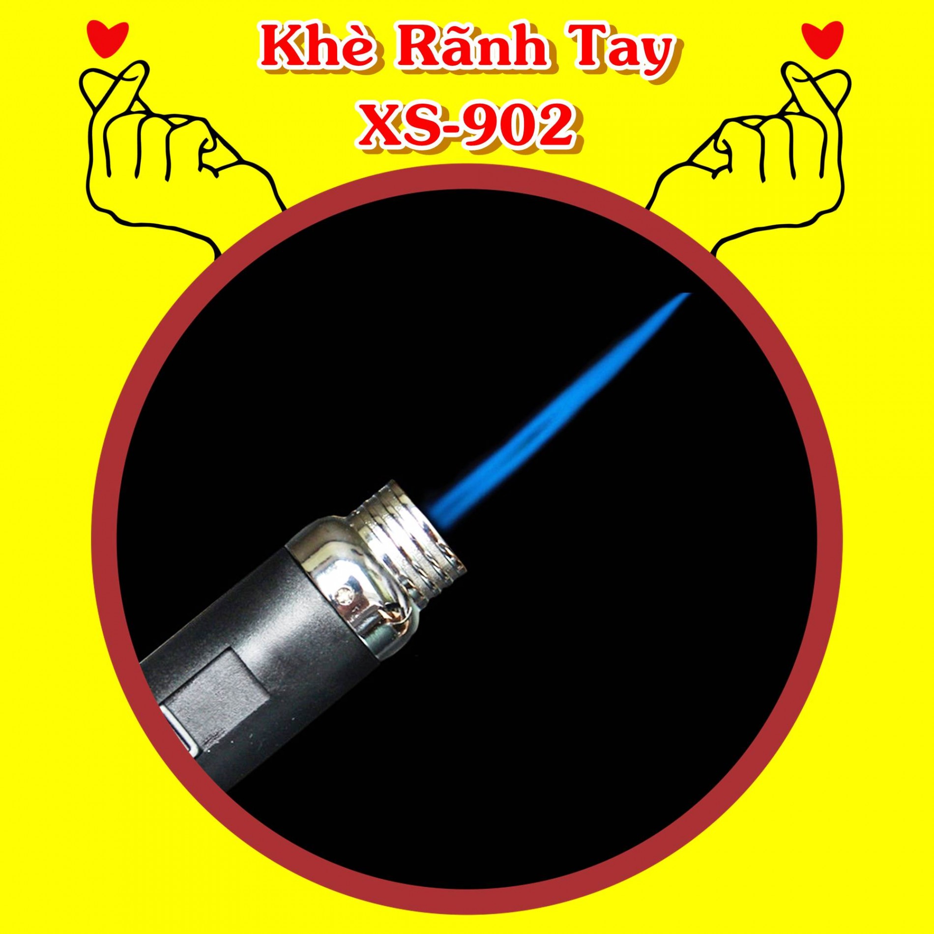 [HCM]BẬT LỬA KHÈ RÃNH TAY XS902 CÓ CHÂN ĐẾ - LỬA HOẢ TIỄN (LỬA KIM) SIZE: 17CM - (XÀI GAS)
