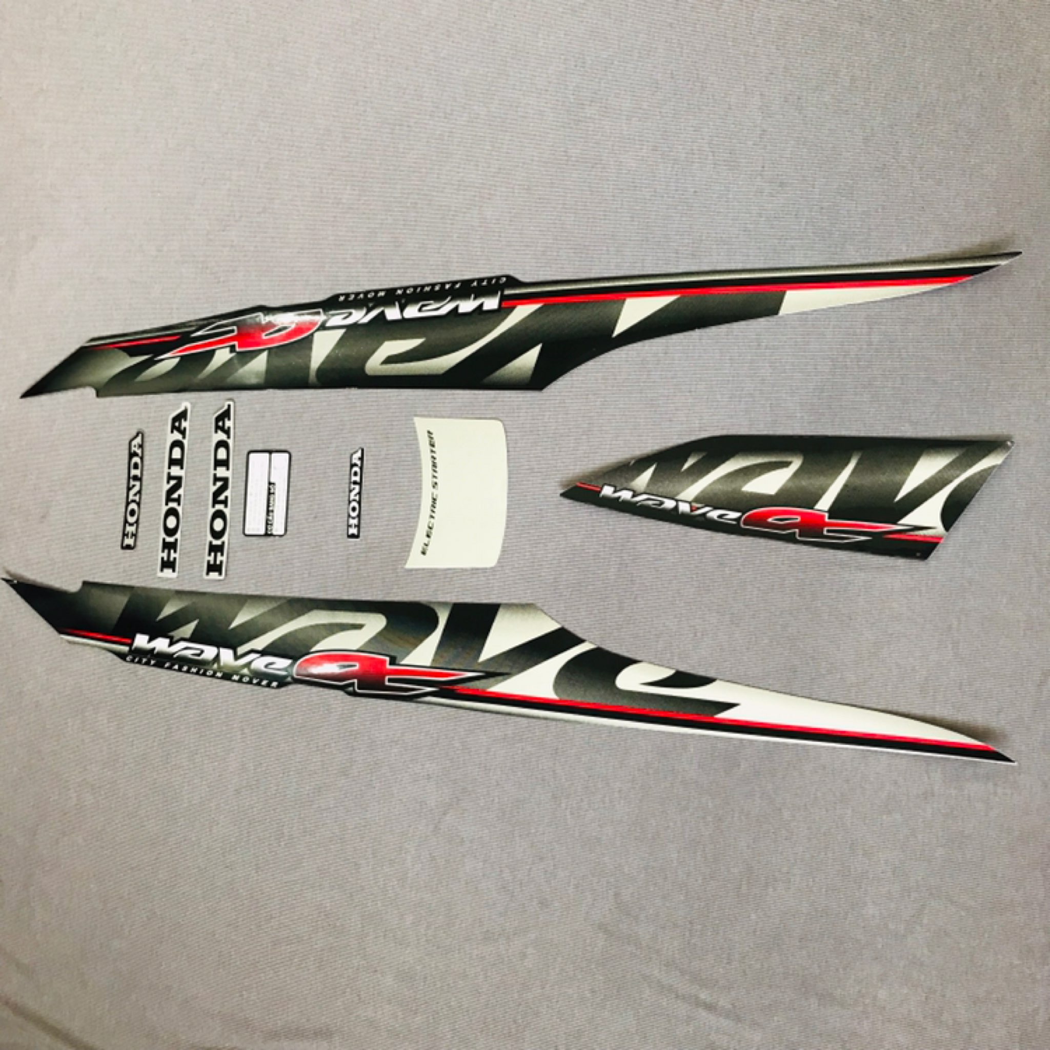 Nguyên bộ tem rời 3 lớp zin thái dán xe máy Honda Wave alpha 2011 màu đen