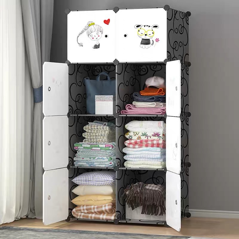[SALE] Tủ nhựa ghép 8 ô đựng quần áo kích thước 1m5x70x47cm, có 1 ngăn treo đồ nhiều mẫu lựa chọn, dễ dàng tháo lắp, tiện lợi