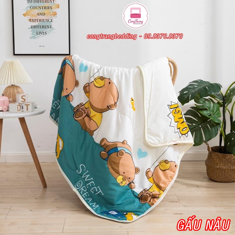 Chăn trẻ em HOMIES 20 Mẫu chất cotton đũi cho bé đắp mùa hè thu, đắp văn phòng - 1m x 1m5 Mềm Mát 4.7