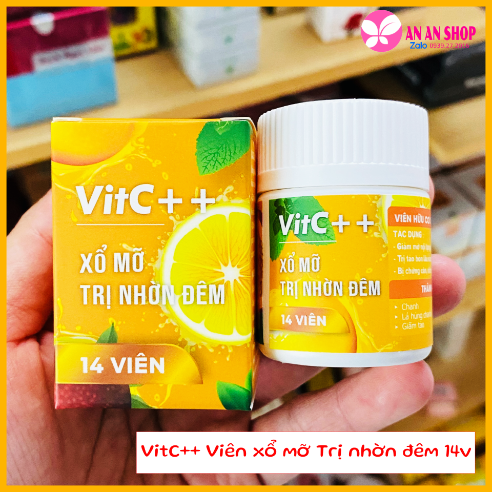 Viên uống VitC++ Xổ mỡ giảm nhờn đêm hộp 14v - Hỗ trợ giảm cân